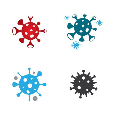 Coronavirus logo şablon vektör simgesi