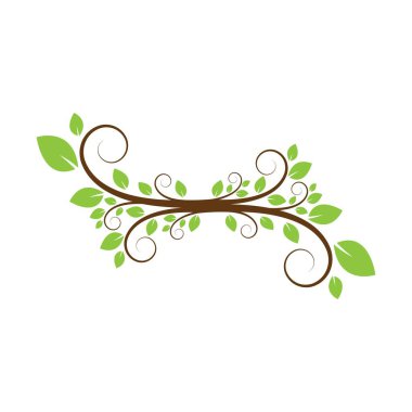 Yeşil yaprak logo şablon vektör tasarımı
