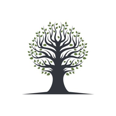 Ağaç simgesi logo şablonu vektör simgesi tasarımı