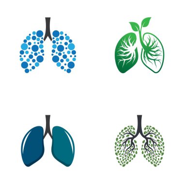 Akciğer logosu vektör simgesi tasarımı
