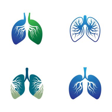 Akciğer logosu vektör simgesi tasarımı