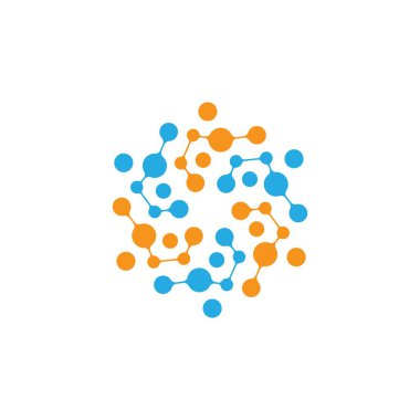 Molekül logo şablon vektör ikonu tasarımı