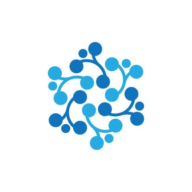 Molekül logo şablon vektör ikonu tasarımı