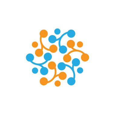 Molekül logo şablon vektör ikonu tasarımı