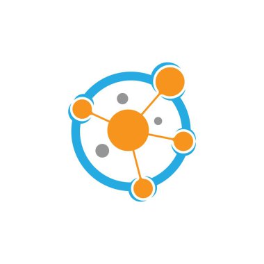 Molekül logo şablon vektör ikonu tasarımı