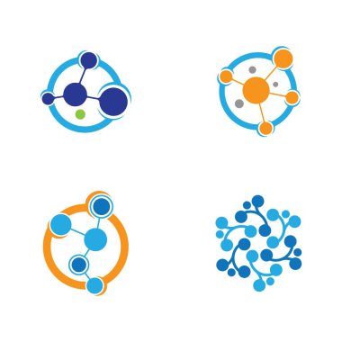 Molekül logo şablonu vektör resimleme tasarımı