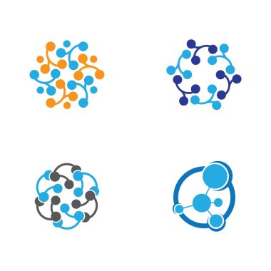 Molekül logo şablonu vektör resimleme tasarımı