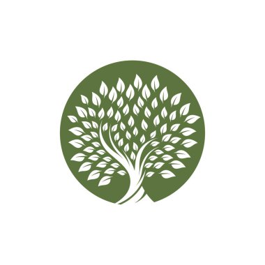 Ağaç logosu vektör simgesi tasarımı