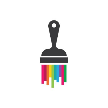 Boya fırçası logo şablonu vektör simgesi tasarımı