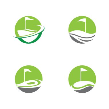 Golf logosu şablon vektör illüstrasyonu