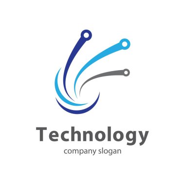 Dairesel teknoloji devre simgesi logo vektör illüstrasyon tasarımı