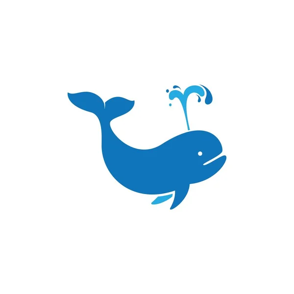 Baby Walvis Pictogram Logo Creatieve Vector Illustratie — Stockvector