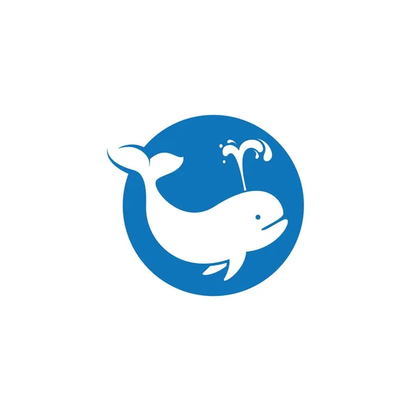 Baby Walvis Pictogram Logo Creatieve Vector Illustratie — Stockvector