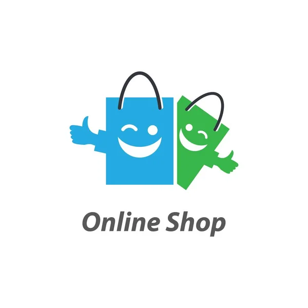 Online Shop Logo Vorlage Icon Vektor Design — Stockvektor