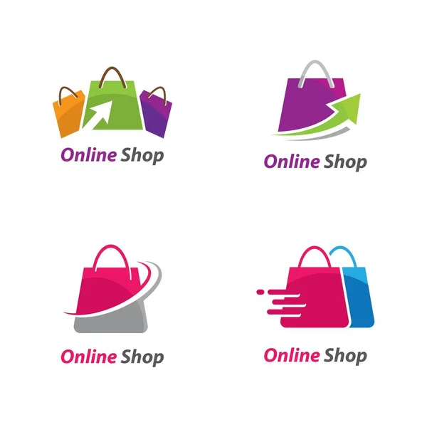 Online Shop Logo Modello Icona Vettoriale Design — Vettoriale Stock
