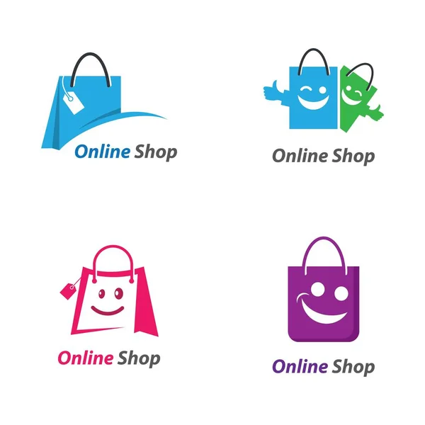 Online Shop Logo Modello Icona Vettoriale Design — Vettoriale Stock