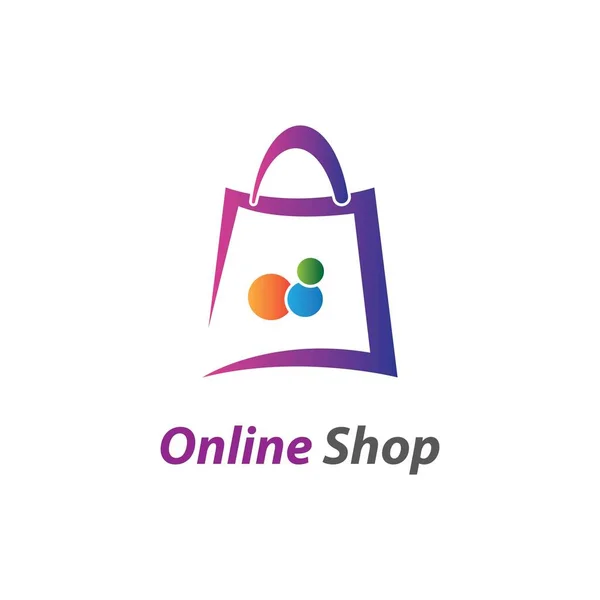 Tienda Online Logo Plantilla Icono Vector Diseño — Vector de stock