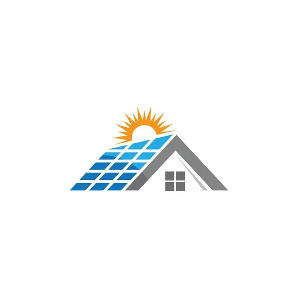 Panel Solar Icono Logotipo Plantilla Diseño — Archivo Imágenes Vectoriales