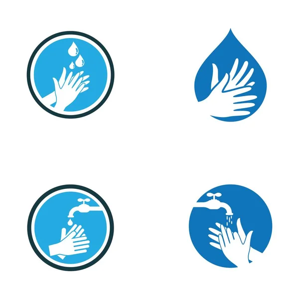 手洗いロゴテンプレートベクトルアイコンデザイン — ストックベクタ