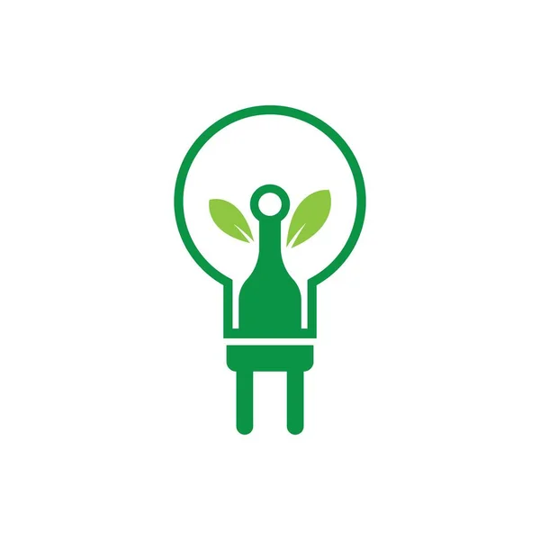 Eco Energie Pictogram Logo Template Vector Illustratie — Stockvector