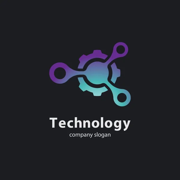 Design Ilustração Vetor Logotipo Ícone Circuito Tecnologia Circular — Vetor de Stock