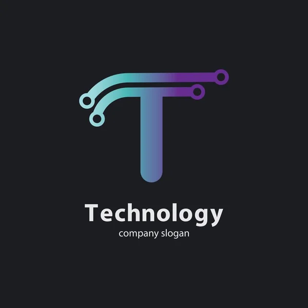 Design Ilustração Vetor Logotipo Ícone Circuito Tecnologia Circular — Vetor de Stock