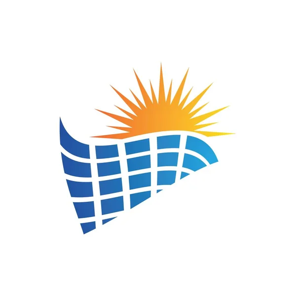 Panel Solar Icono Logotipo Plantilla Diseño — Vector de stock