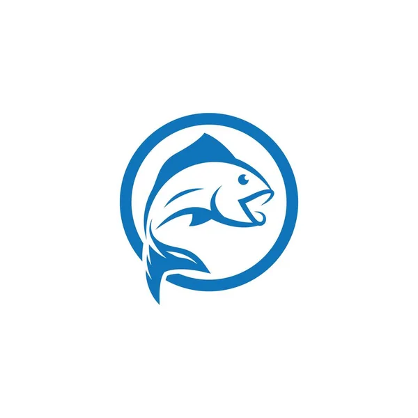 Fish Logo Template Icon Vector Illustration Design — Stock Vector