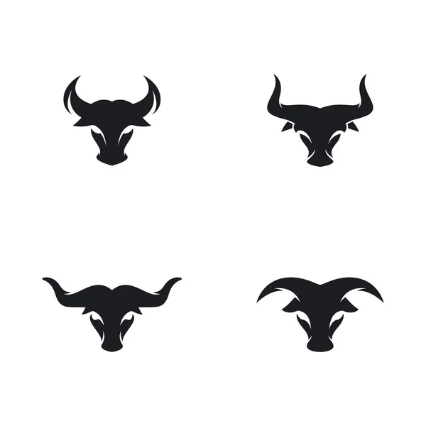 Cabeza Toro Logo Vector Icono Ilustración — Archivo Imágenes Vectoriales