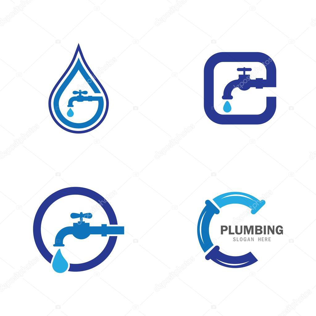 Plumbing service icon logo creative vector illustrattion