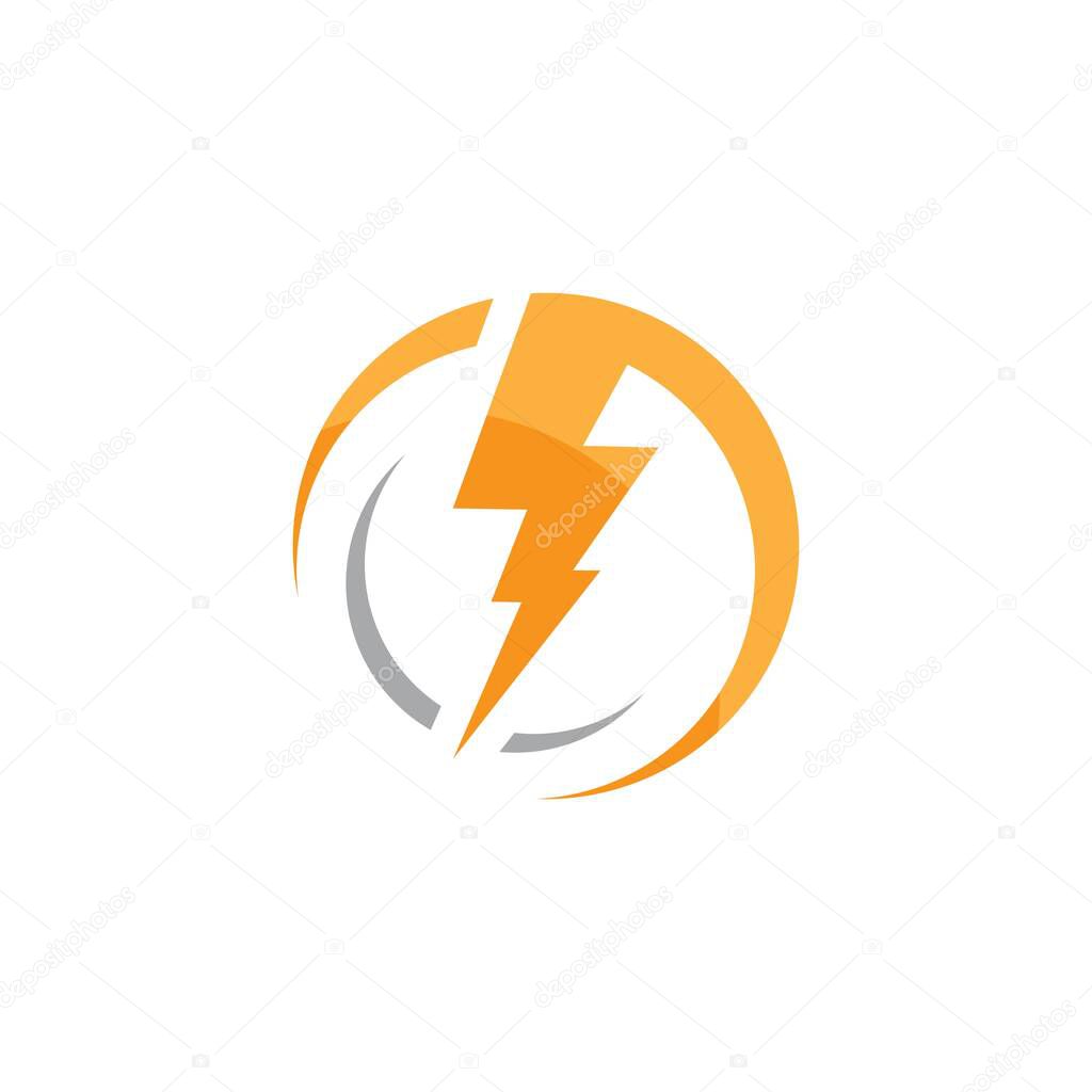 Lightning bolt icon logo creative vectorillustration