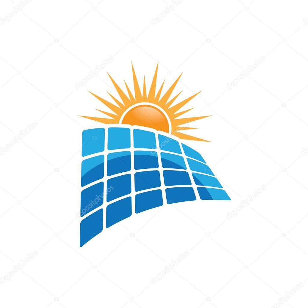 Solar panel icon logo template design