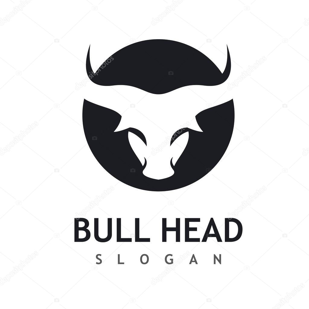 Bull head logo vector icon design