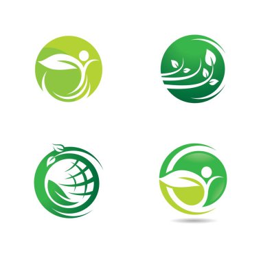 Ekoloji logo vektör illüstrasyon tasarımı