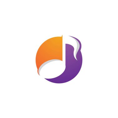 Müzik logosu yaratıcı vektör illüstrasyonu