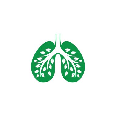 Akciğer logosu vektör simgesi tasarımı