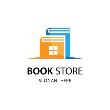 Kitap deposu logo şablonu vektör illüstrasyon tasarımı