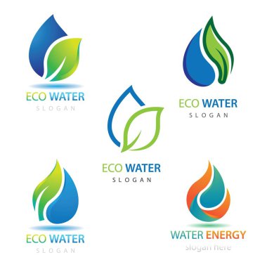 Eko su logosu resim çizimi tasarımı