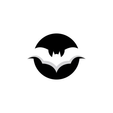 Yarasa resimleri logo tasarımı illüstrasyonu