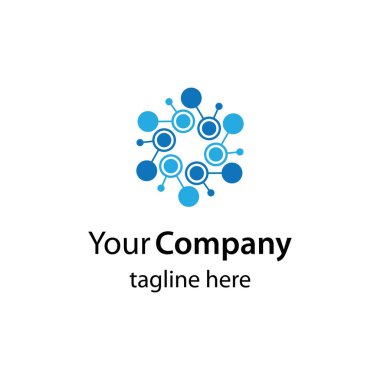 Molekül logo tasarımı vektör çizimi