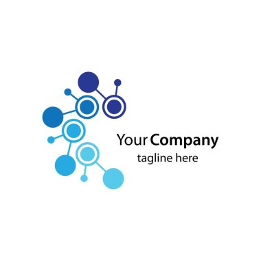 Molekül logo tasarımı vektör çizimi