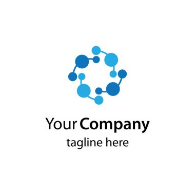 Molekül logo tasarımı vektör çizimi