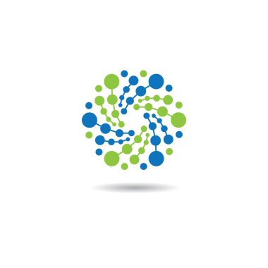 Molekül logo tasarımı vektör çizimi