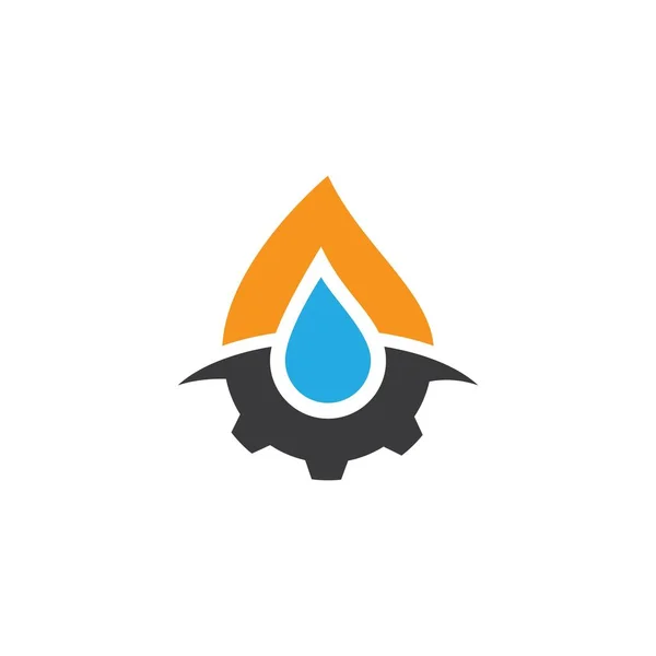 Oil Gas Logo Vector Icon Illustration — Stock Vector