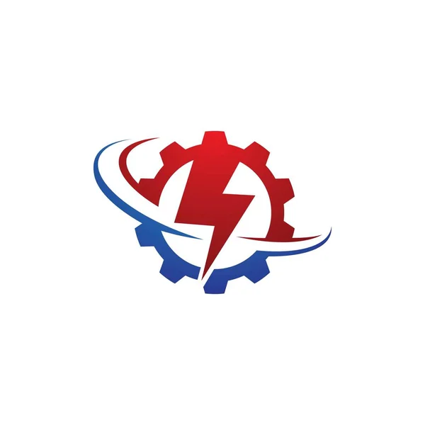 Ícone Vetor Modelo Logotipo Poder Engrenagem — Vetor de Stock