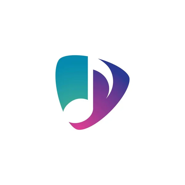 Müzik logosu yaratıcı vektör illüstrasyonu