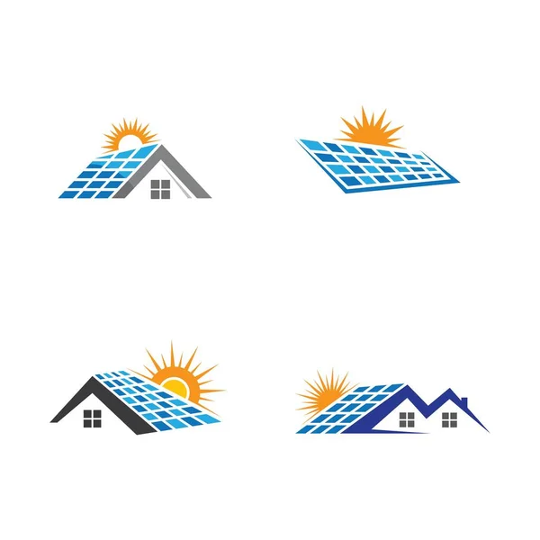 Diseño Icono Vector Plantilla Logotipo Tecnología Solar — Archivo Imágenes Vectoriales