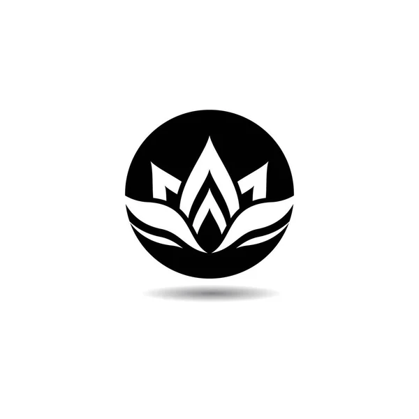 Siyah Lotus Logo Şablon Vektör Simgesi Tasarımı — Stok Vektör