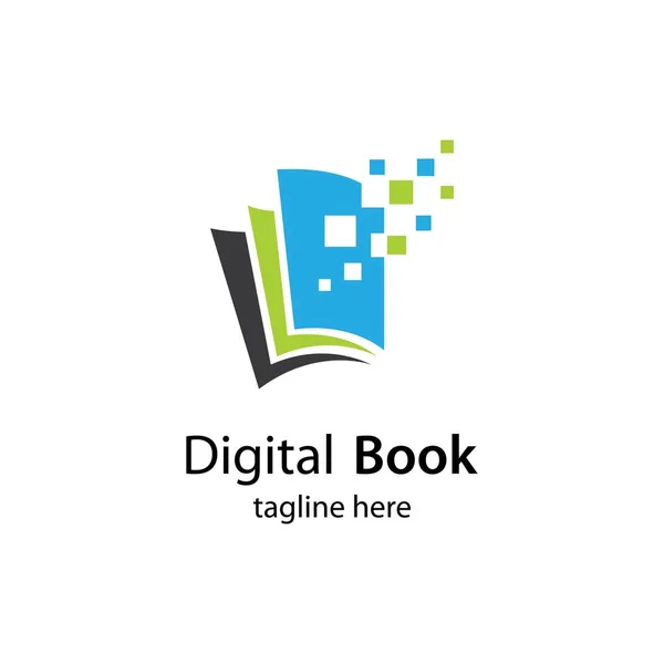 Dijital kitap logo teknolojisi vektör ikonu tasarımı
