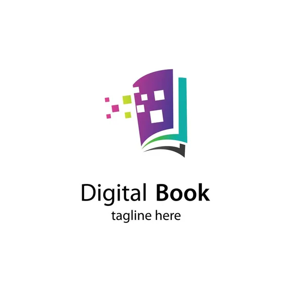 Dijital kitap logo teknolojisi vektör ikonu tasarımı
